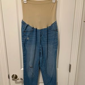 A:Glow maternity jeans jeggings size 12 like new